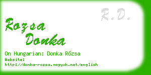 rozsa donka business card