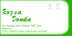 rozsa donka business card